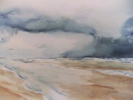 Slecht weer op komst, aquarel